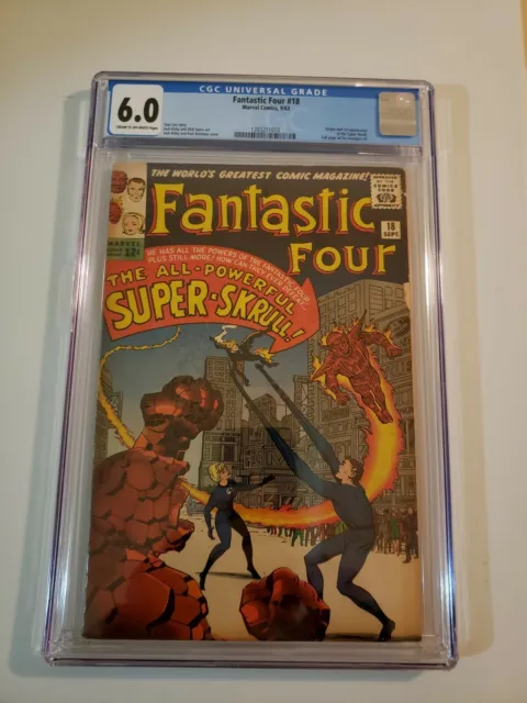 Fantastic Four #18 - CGC 6.0 CR/OW - Marvel 1963 -1st App/ORIGIN Super-Skrull!