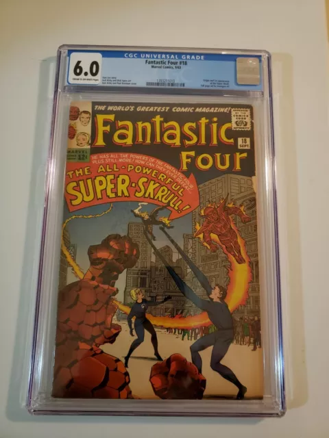 Fantastic Four #18 - CGC 6.0 CR/OW - Marvel 1963 -1st App/ORIGIN Super-Skrull!