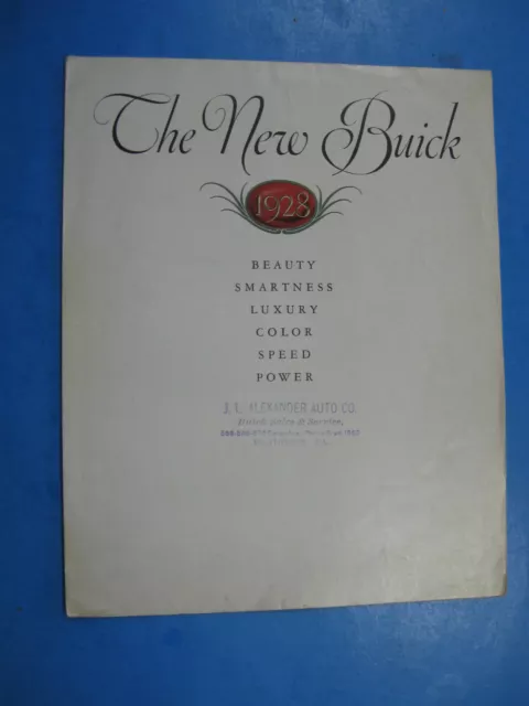 1928  Buick Brochure Original  Poster Alexander Braddock Pa Dealer