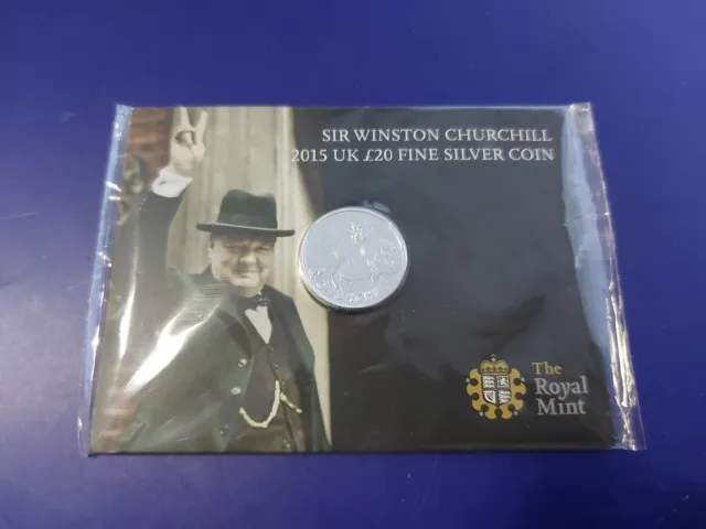 2015 Royal Mint Winston Churchill £20 Silver Coin Mint Pack Sealed