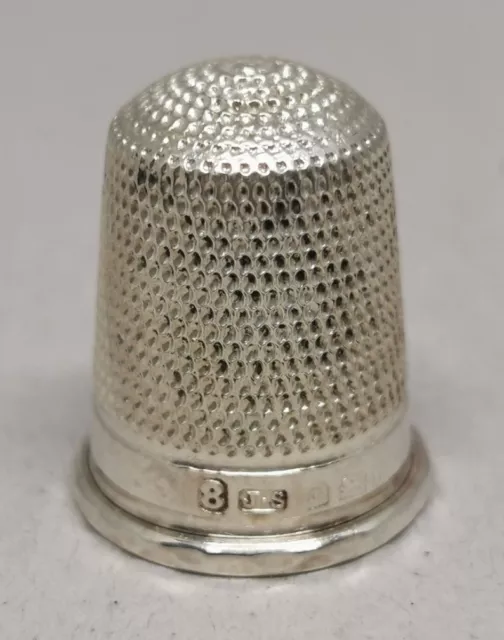 Vintage 1903 James Swann Solid Sterling Silver Size 8 Sewing Thimble 21mm 3.1g