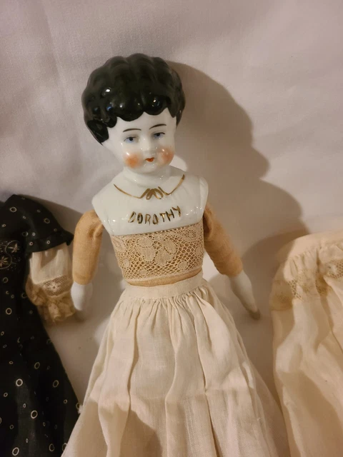 Antique 12 in. Bisque Doll Cloth Body Porcelain Limbs & Head  DOROTHY 9