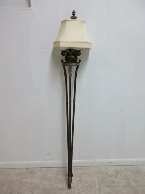 FINE ART LAMP French Regency Gold Metal Filigree Lamp Wall Sconce Pole ...
