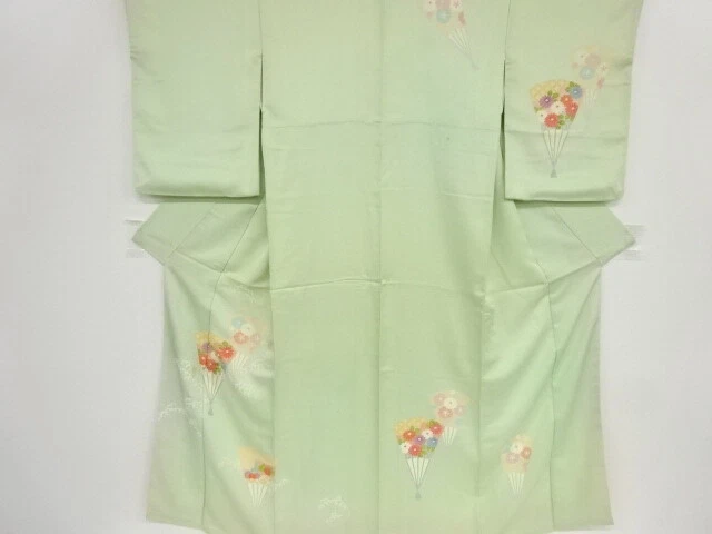 39237# Japanese Kimono / Antique Kimono / Embroidery / Kiku & Ume Blossom