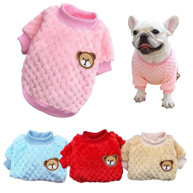 Gilet pour chien chat Manteau en peluche doux vêtement mignon chaud hiver