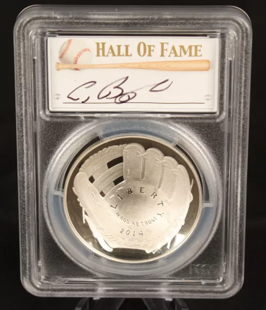 2014 Silver One Dollar PCGS PR70 Baseball Hall of Fame Craig Biggio HAND SIGNED