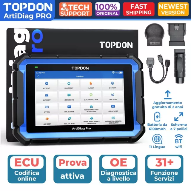 Topdon Artidiag PRO dispositivo diagnostico auto OBD2 Scanner ALL SYSTEM IT