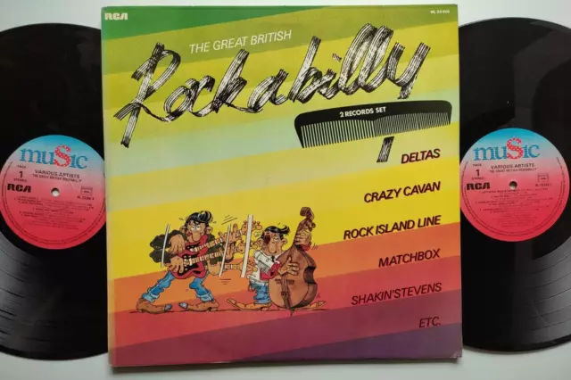 THE GREAT BRITISH ROCKABILLY 33t 2 LP Matchbox Crazy Cavan Shakin Stevens etc EX