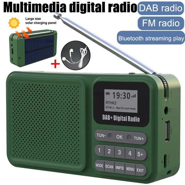 PORTABLE DAB DAB+ Digital Radio FM Rechargeable Bluetooth Music Player ...