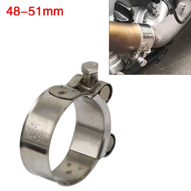 1 pz morsetto tubo di scarico moto 51 mm marmitta acciaio inox pinza fissa