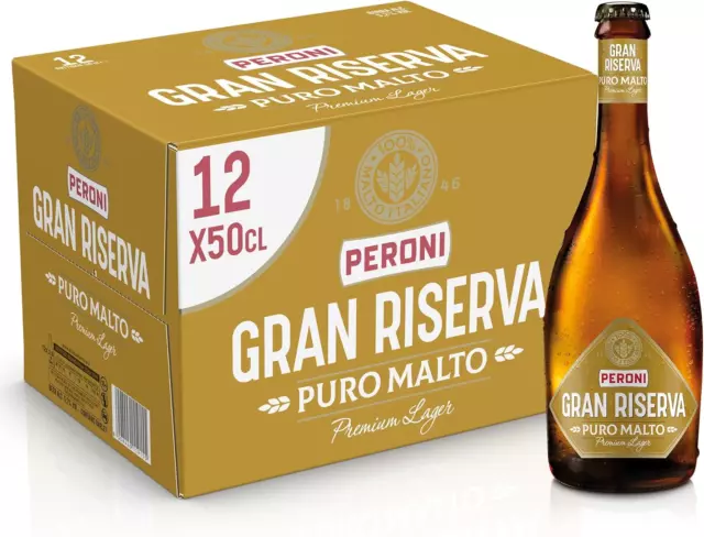 Birra Peroni Gran Riserva Puro Malto, Cartone Da 12 x 50 Cl