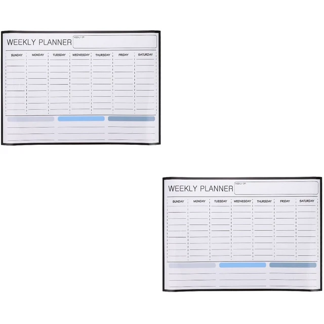 2x Planificador Borde Extirpable Resistente al Transporte Placa Horario Para Nevera Hogar