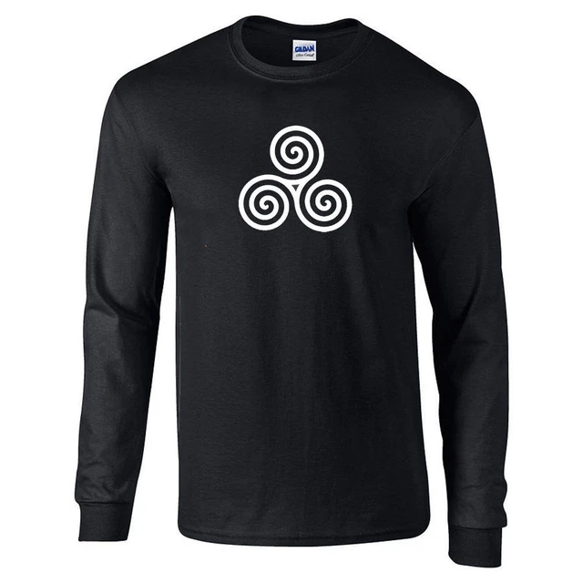 Triple Spiral Celtic  Symbol Men's  Long Sleeve T-Shirt