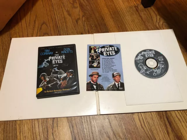 The Private Eyes DVD Tim Conway / Don Knotts  Hens Tooth Video, VG with Insert