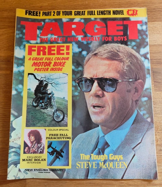 Magazine target weekly boys issue 7 1972 steve mcqueen marc bolan