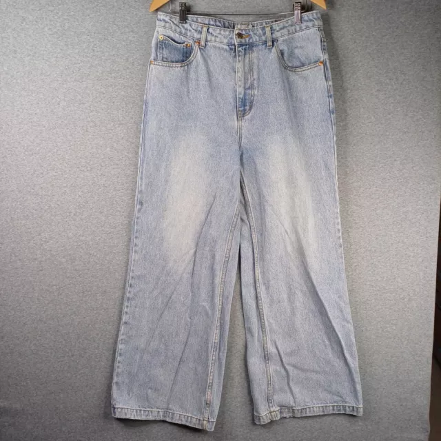 Ghanda Jeans Womens Size 14 Blue Wide Leg Baggy High Rise Straight Leg Pockets