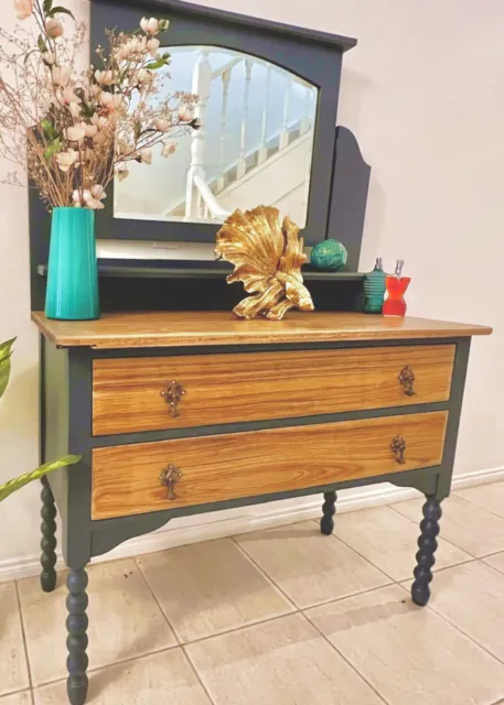 Antique 1920’s Edwardian, solid oak dresser. 2