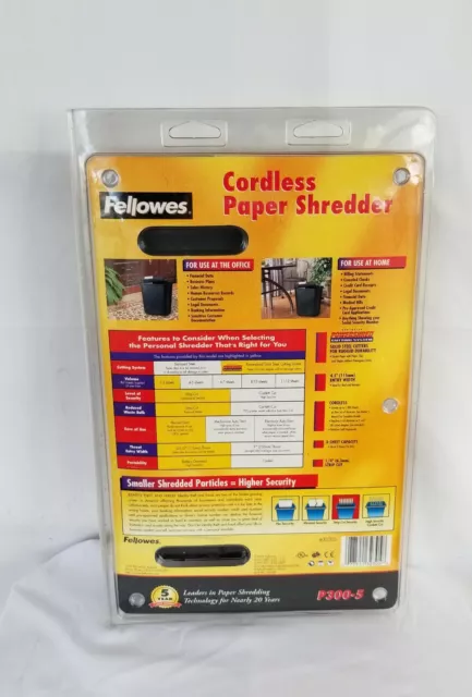 Vintage Powershred P3005 Fellowes Cordless Paper Shredder NEW 2