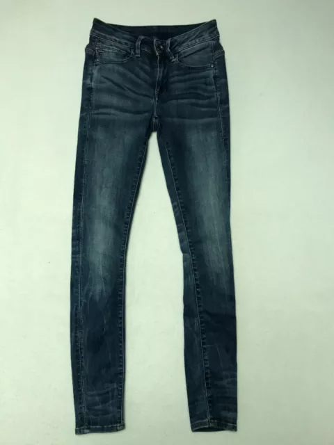 G-Star Raw Size 25 Midge Zip Mid Skinny Womens Denim Jeans Stretch