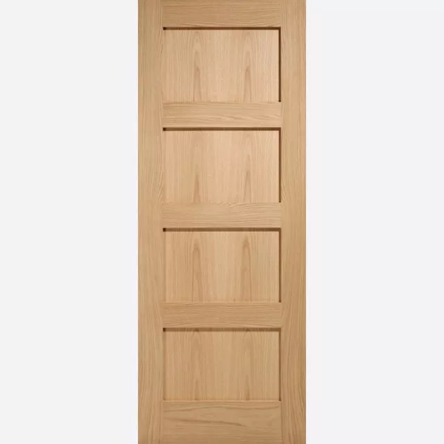 XL Internal Oak Shaker 4 Panel Solid FD30 Fire Rated Door