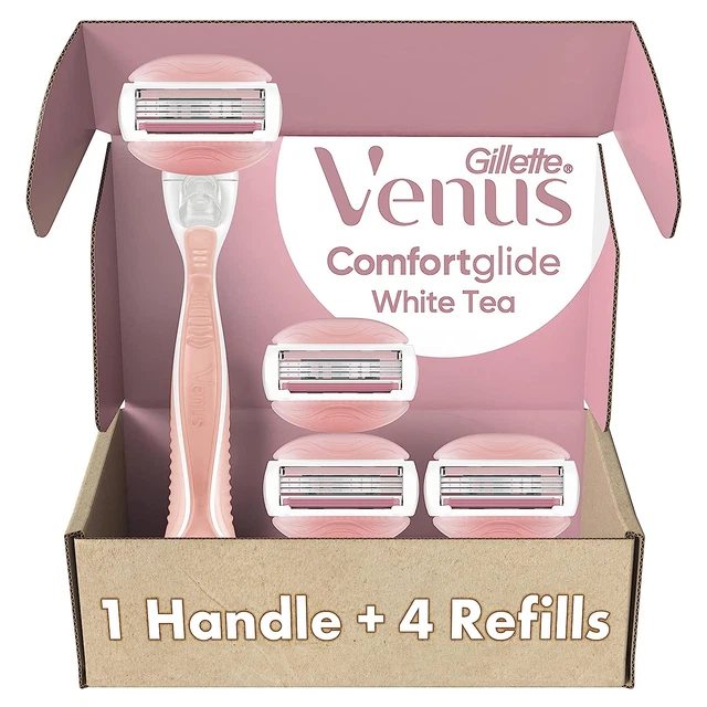 Navajas de afeitar Gillette Venus Comfortglide para mujer, 1 navaja de afeitar Venus, 4 hojas de afeitar relleno