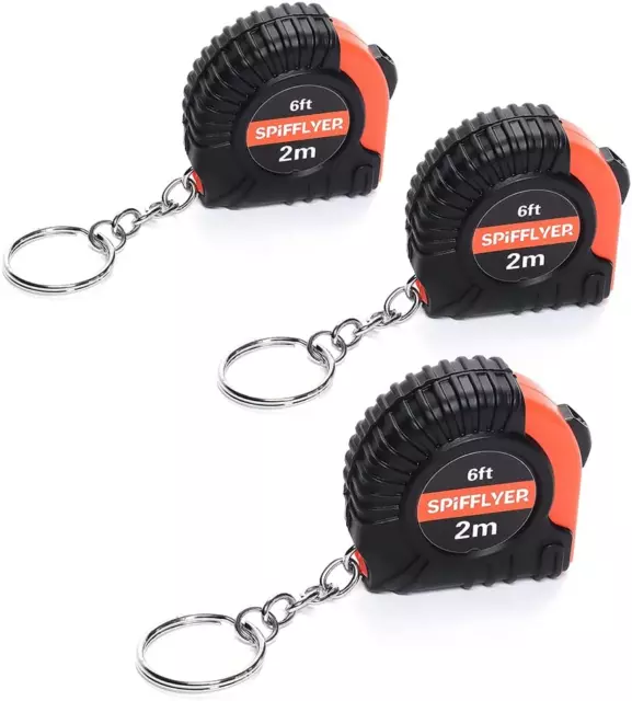 Small Tape Measure Retractable Pocket Tape Measure Keychain 6foot 2M  Stainless