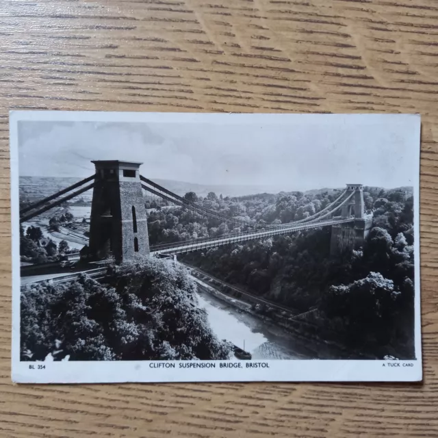 Postcard Clifton Suspension Bridge Bristol RP  1953