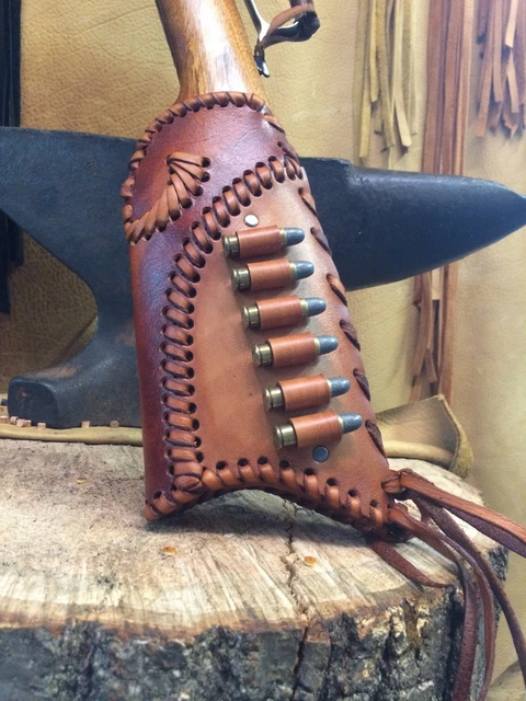 LEATHER GUNSTOCK COVER shell Holder Winchester Marlin Rossi Henry