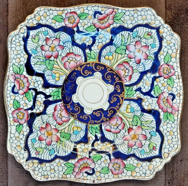 Vintage Royal Winton Grimwades Square Dinner Plate 1930ss, 8.75"x8.75"