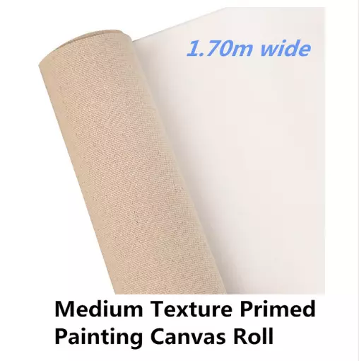 Primed Canvas Roll Long Blank Linen Blend 1.70m Wide Artist Painting Supplies