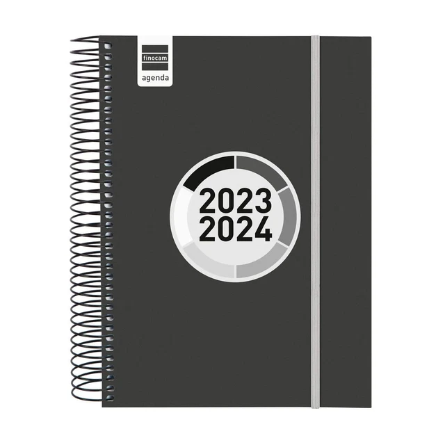 Agenda Finocam Espir Label Per la scuola 2023-2024 Nero 15,5 x 21,2 cm