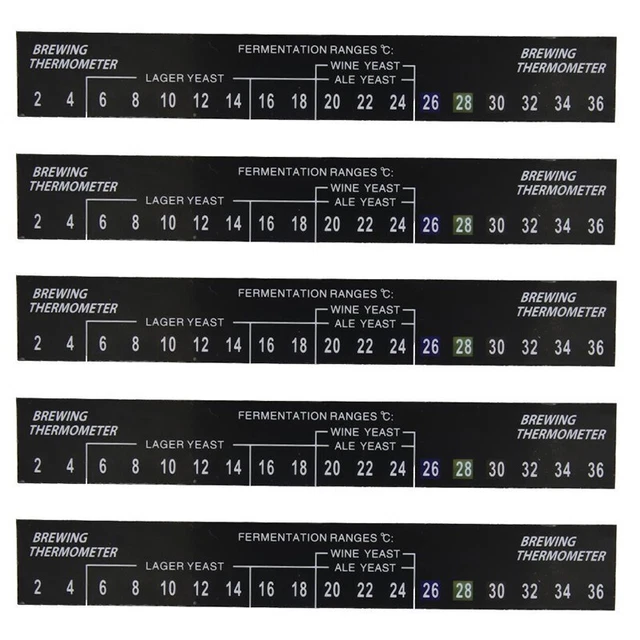 5 pegatinas digitales de temperatura LCD 2-36C autoadhesión