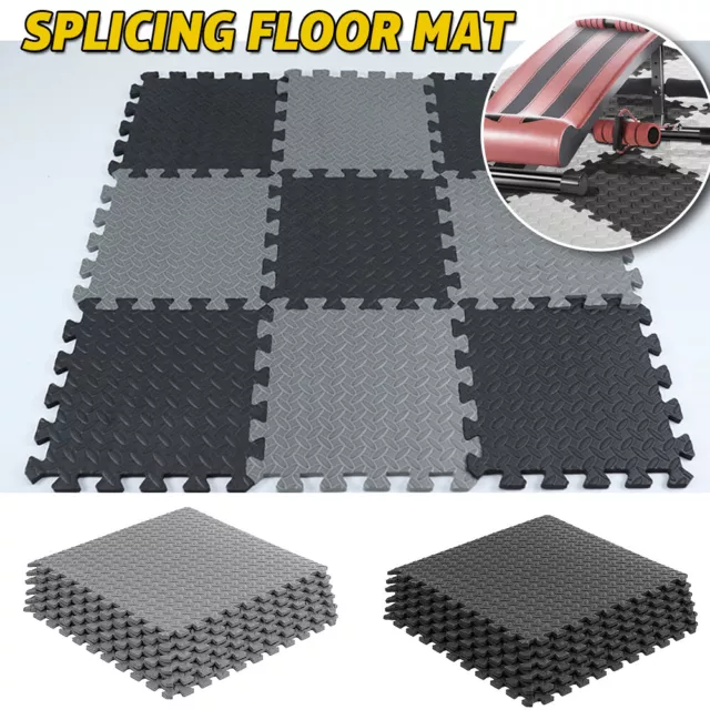 6-24x Interlocking Heavy Duty EVA Foam Gym Flooring Mat Floor Mats Tiles 60x60cm 3