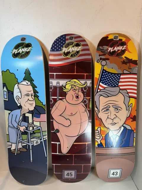 3 Plankz Skateboard Decks (Standard Size) 3 Limited Edition Boards