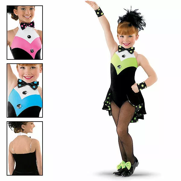 NEW Weissman 4564 Dance Skating Costume Lime XLarge Child Tap Twirl