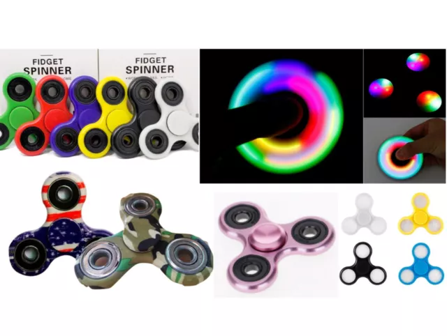 Fidget Spinner Stress Toy LED Pattern Light Flash Hand Finger Fast Bearing UK