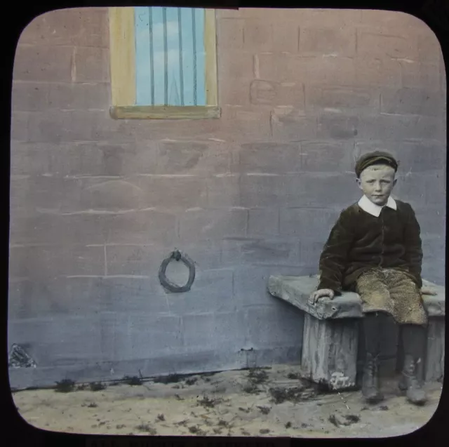 Glass Magic Lantern Slide MAN OF HIS WORD NO28 C1890 VICTORIAN PHOTO BOY