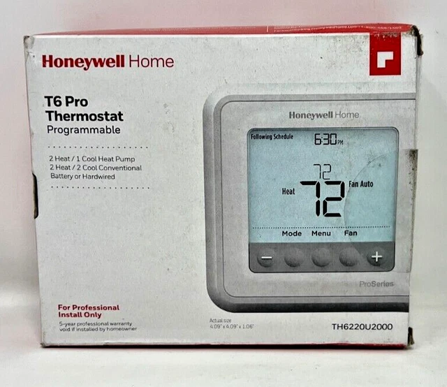 HONEYWELL HOME T6 Pro Programmable Thermostat HVAC TH6220U2000 New 77.