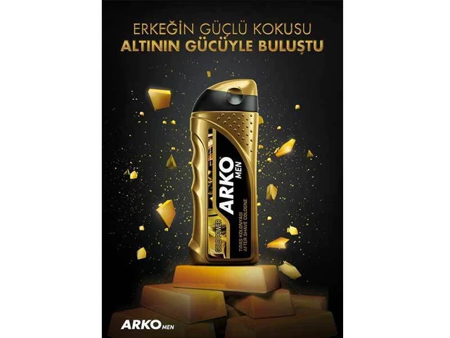 Arko Men Aftershave Cologne Gold Power – 250 Ml, 2er Pack (Erfrischendes After Shave Mit Duft)