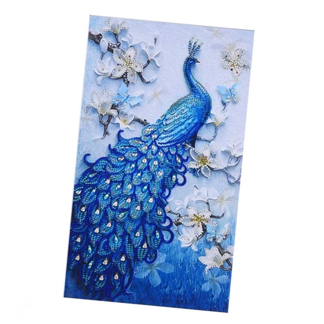 Pfau 5D Diamantmalerei Sonderform Strassbild für Wanddekoration 4