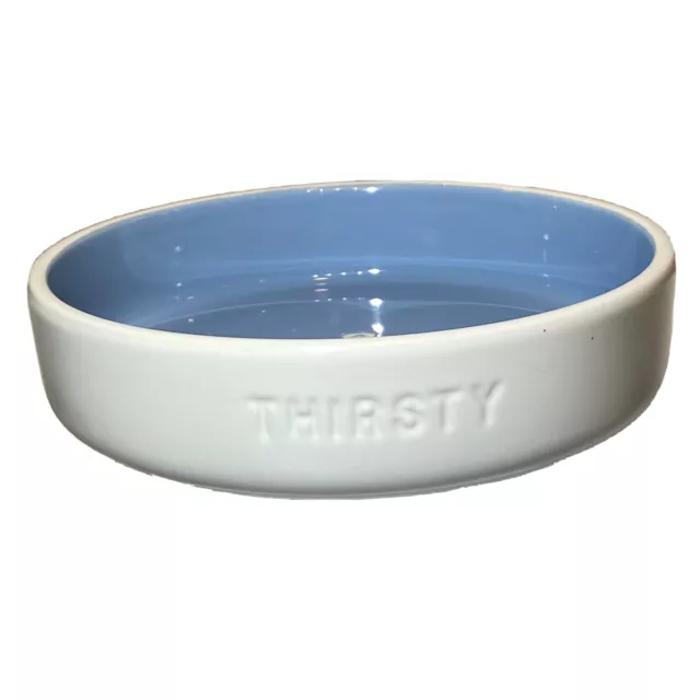 Boots & Barkley Ceramic Cat Pet Bowl “Thirsty” Milk Bottle 16 Oz Rubber Bottom