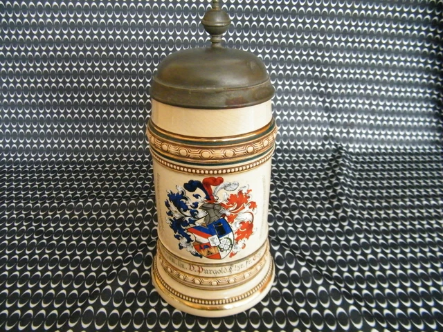 original LUNABURGIA Burschenschaft 1/2 L. PRUNKBIERKRUG MENSUR 1887