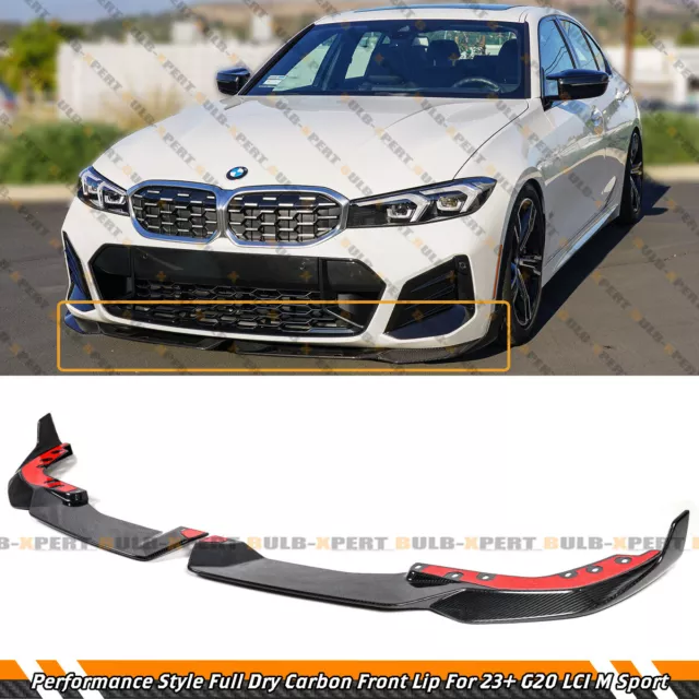 For 23-24 BMW M340i 330i M Sport G20 LCI Dry Carbon Fiber Front Bumper Splitters