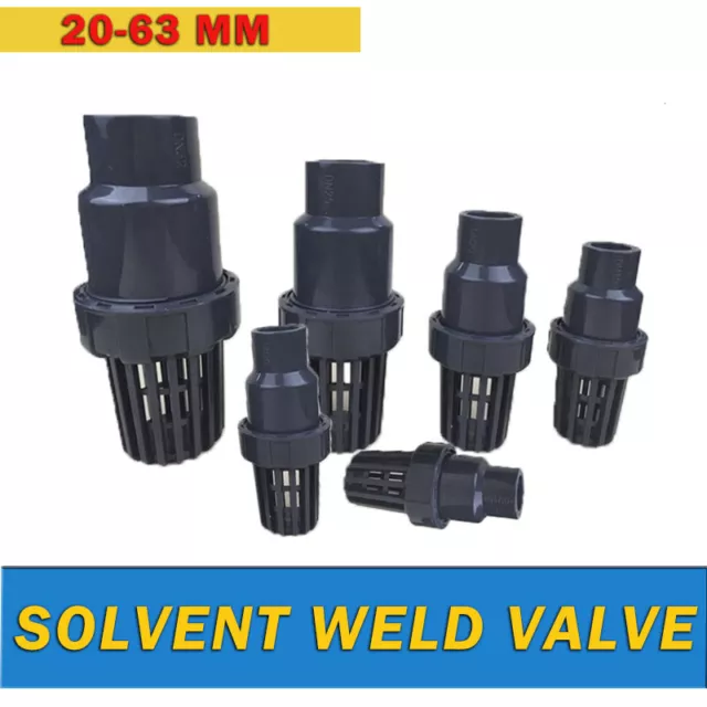 Valvole a pedale controllo molla in PVC saldatura con solvente Φ20 mm-Φ63 mm valvole di non ritorno nuove Valvole a pedale controllo molla in PVC saldatura con solvente Φ20 mm-Φ63 mm valvole di non ritorno nuove