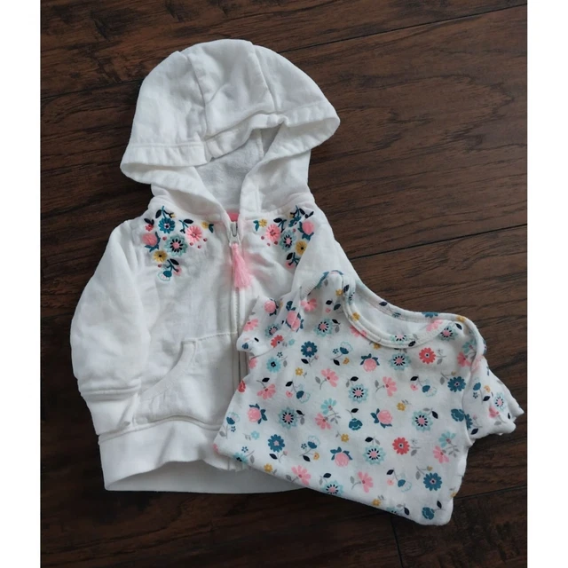 NB Baby Girl Carters Floral Jacket One Piece Set