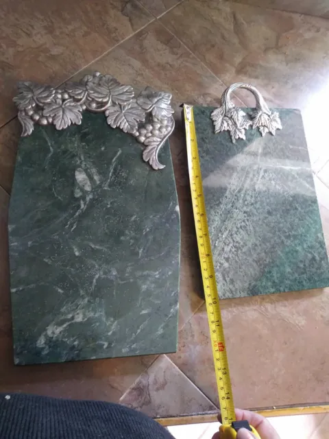 Lenox GRAPE WEAVE Green Marble Cheese Cutting/Serving Board lot of 2