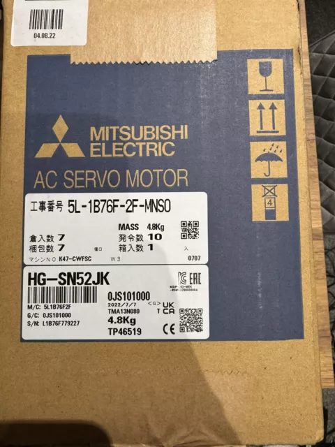 HG-SN52JK Mitsubishi Servo Motor 5L-1B76F-2F-MNSO Motor AC Servo