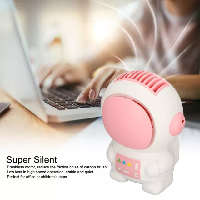 Portable Fan 2 Speeds USB Rechargeable Astronaut Shape Mini Handheld Fan Wit OBF