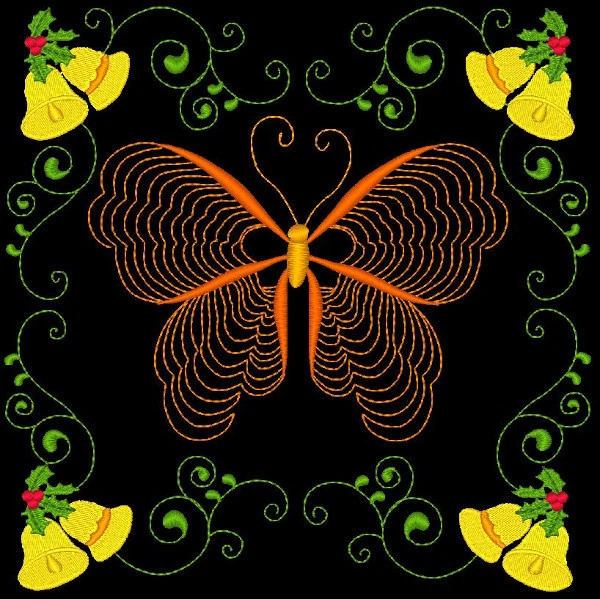 Christmas Flutterbys - 30 Machine Embroidery Designs (Azeb) 5