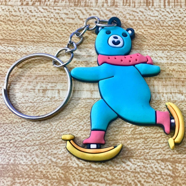 Skating Banana Bear Key Chain